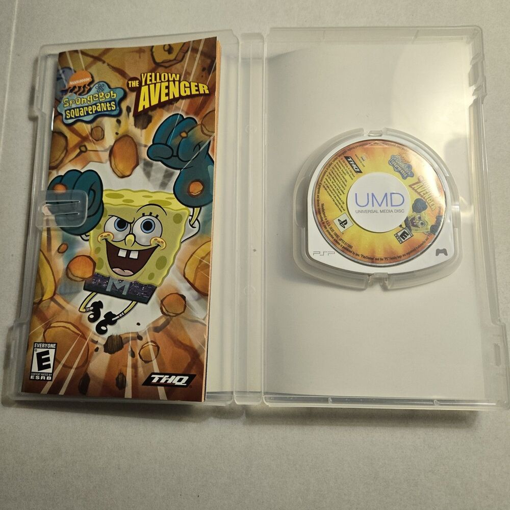 SpongeBob SquarePants The Yellow Avenger Sony PSP Complete in Box - Picture 5 of 8